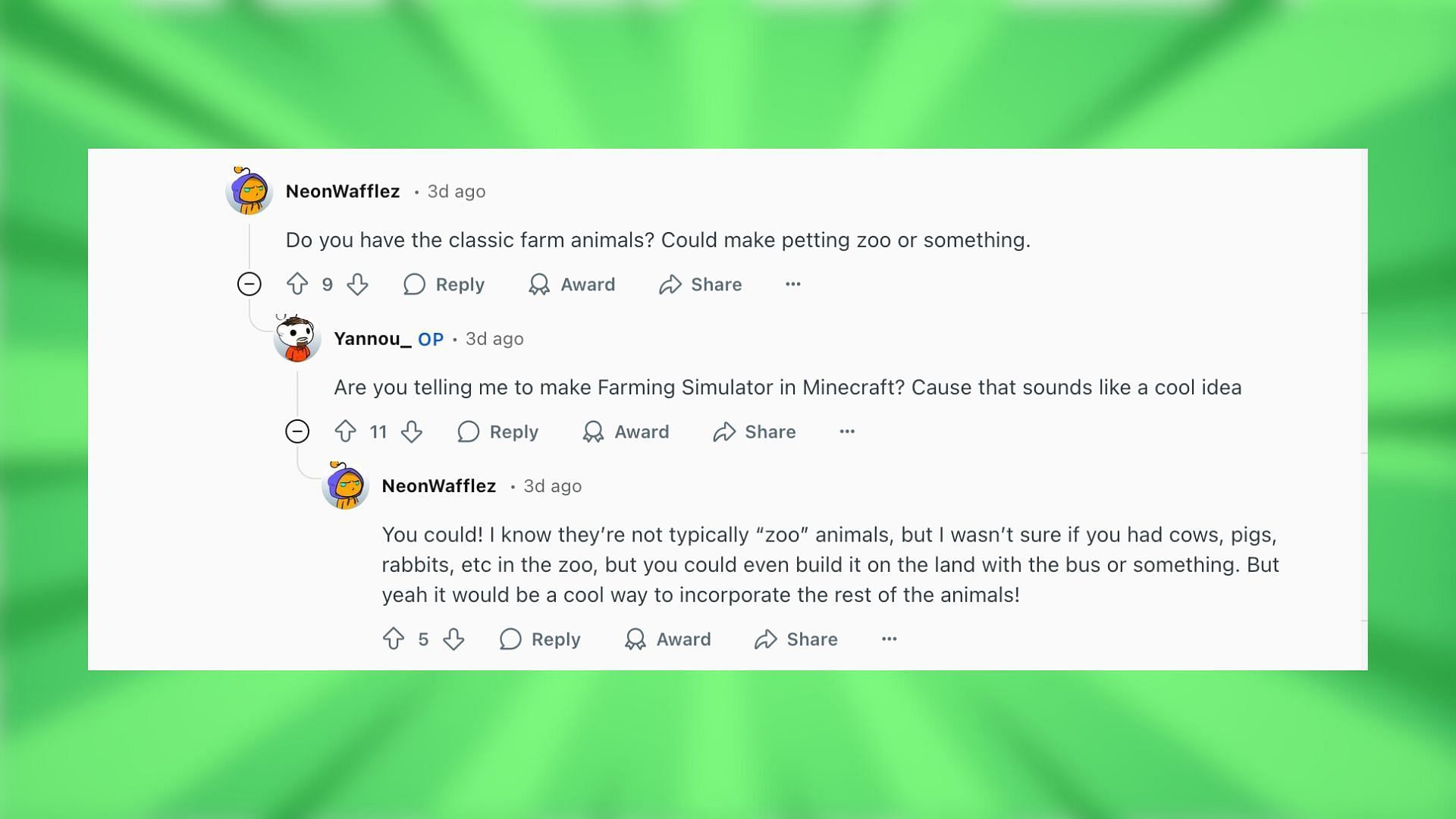 Redditors react to the zoo build (Image via Reddit)