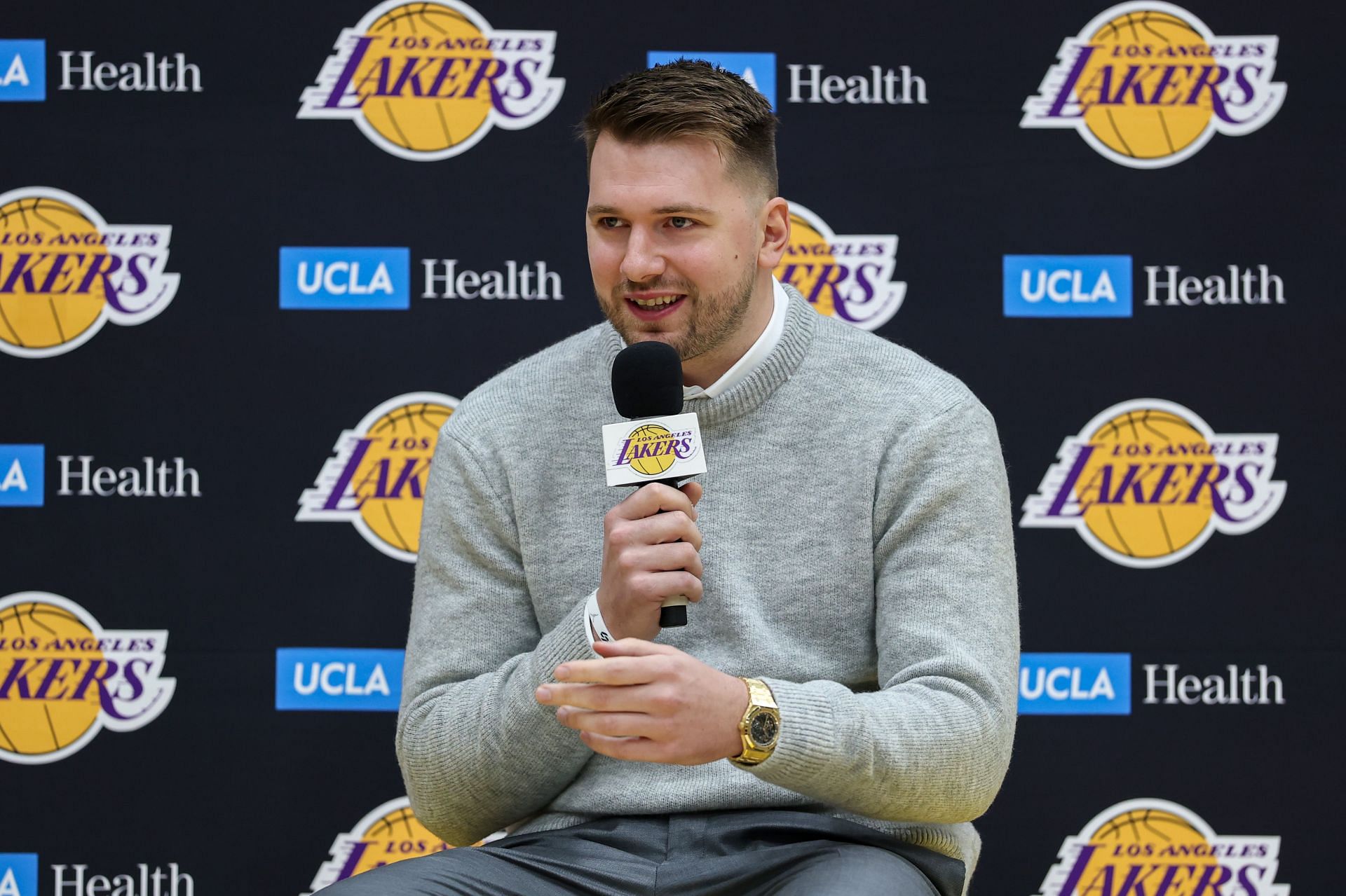 Los Angeles Lakers Introduce Luka Doncic, Maxi Kleber &amp; Markieff Morris - Source: Getty