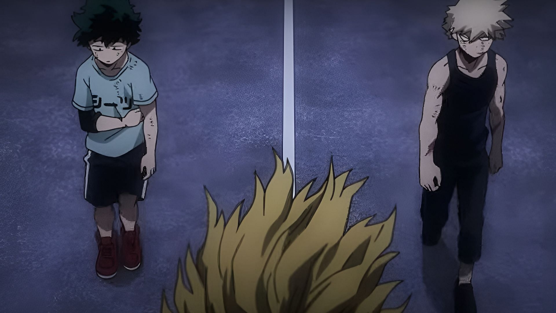 Izuku Midoriya vs. Katsuki Bakugo: One of the layered rivalries (Image via Studio Bones)