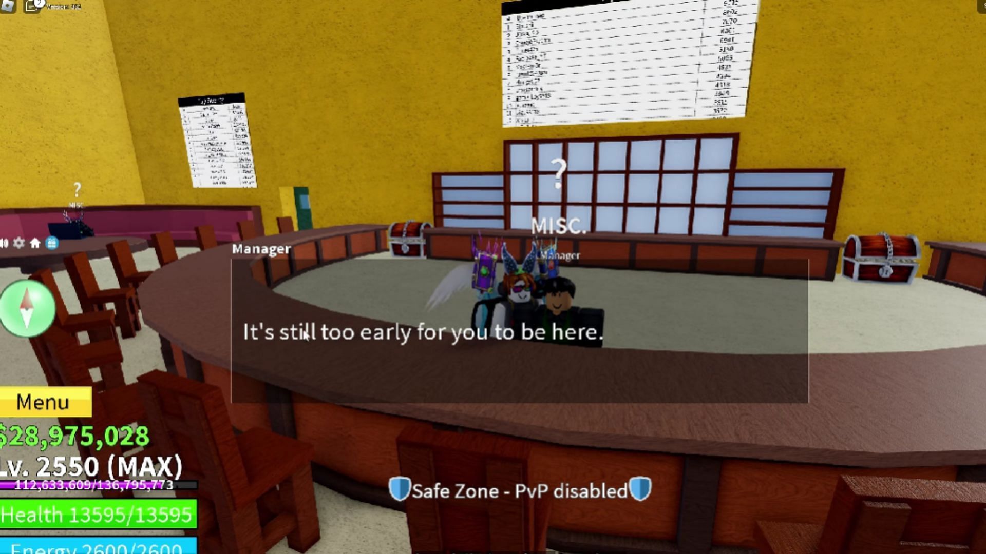 Find the Manager NPC behind the counter in Cafe (Image via Roblox || YouTube@NeedForGaming)