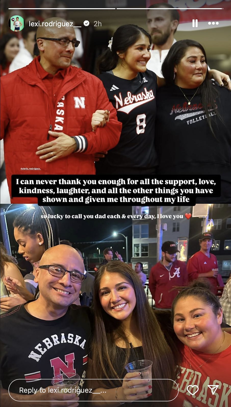 Lexi Rodriguez and her parents