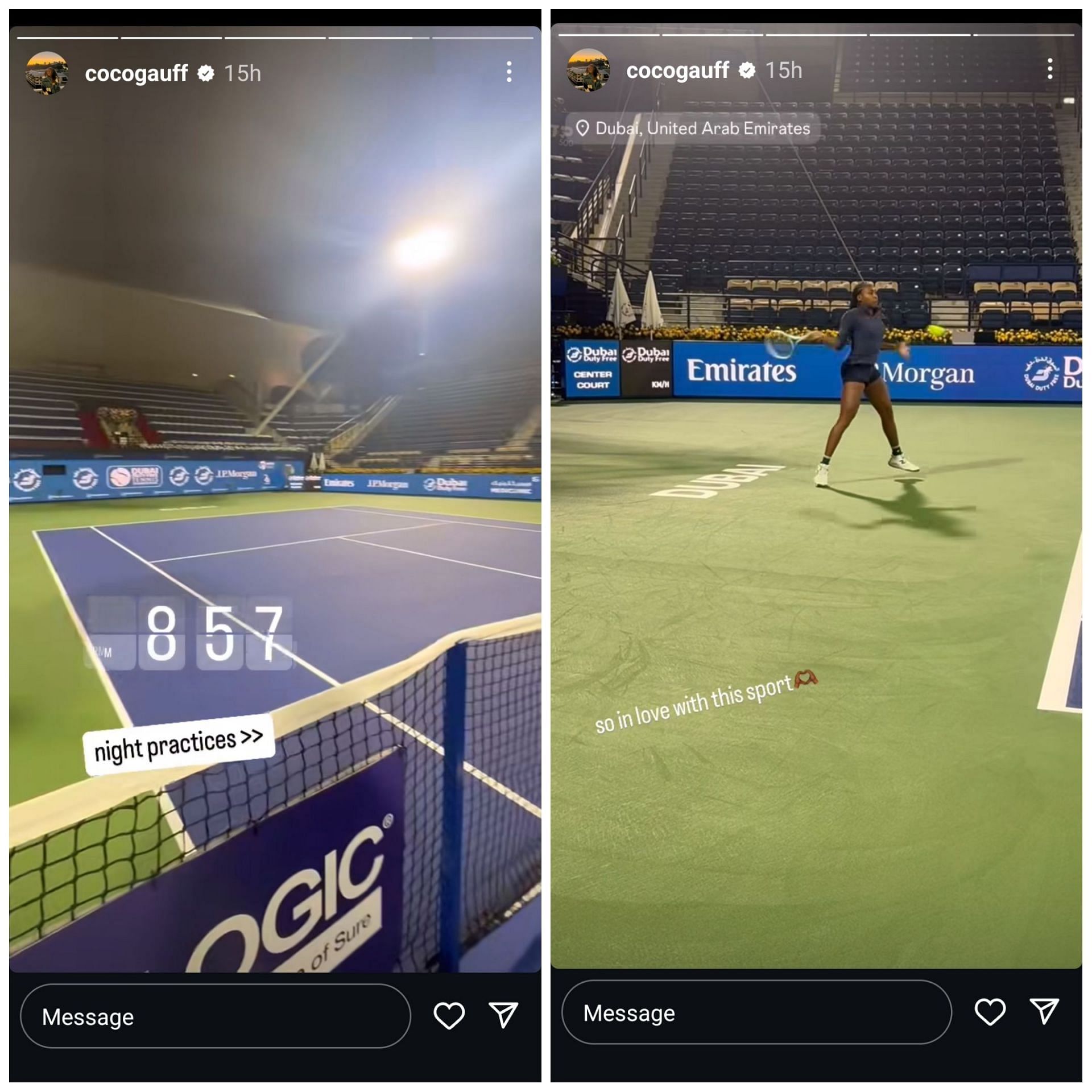 Screen grab of Coco Gauff&#039;s Instagram stories [Image Source: Instagram]