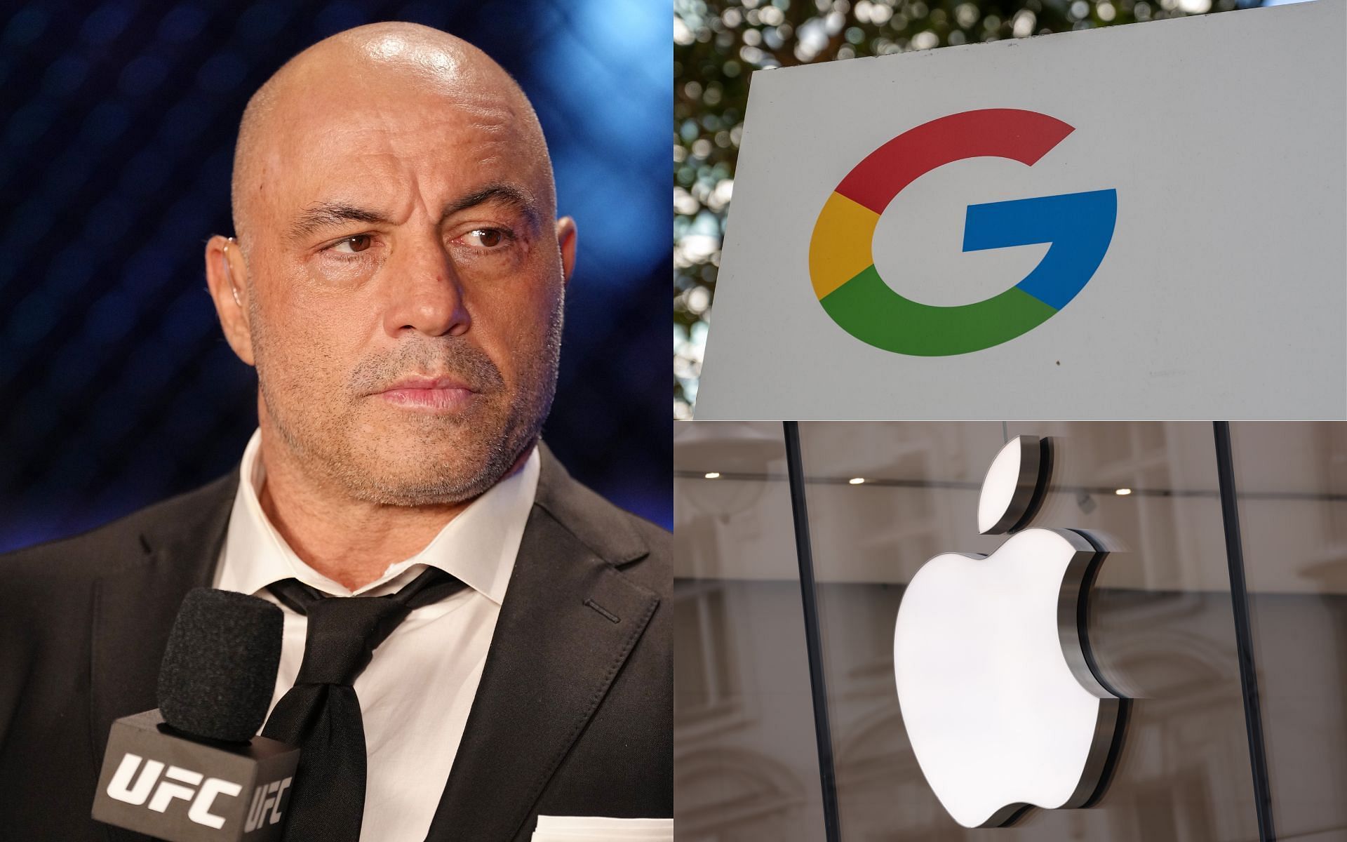 Joe Rogan (left) addressed security concerns regarding Google and Apple [Images courtesy: Getty Images]