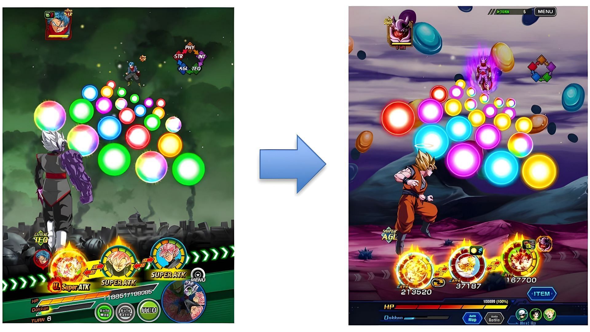 UI changes in Dragon Ball Z Dokkan Battle (Image via Bandai Namco)