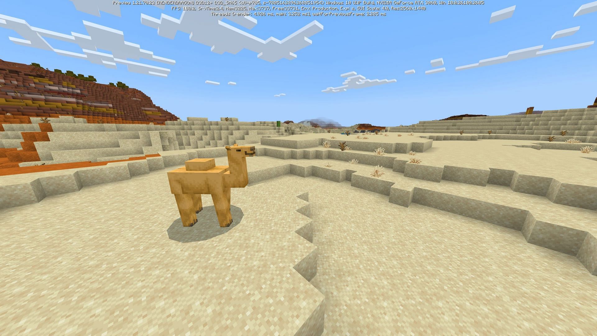 Camels will now spawn everywhere in Deserts (Image via Sportskeeda Gaming/Mojang)