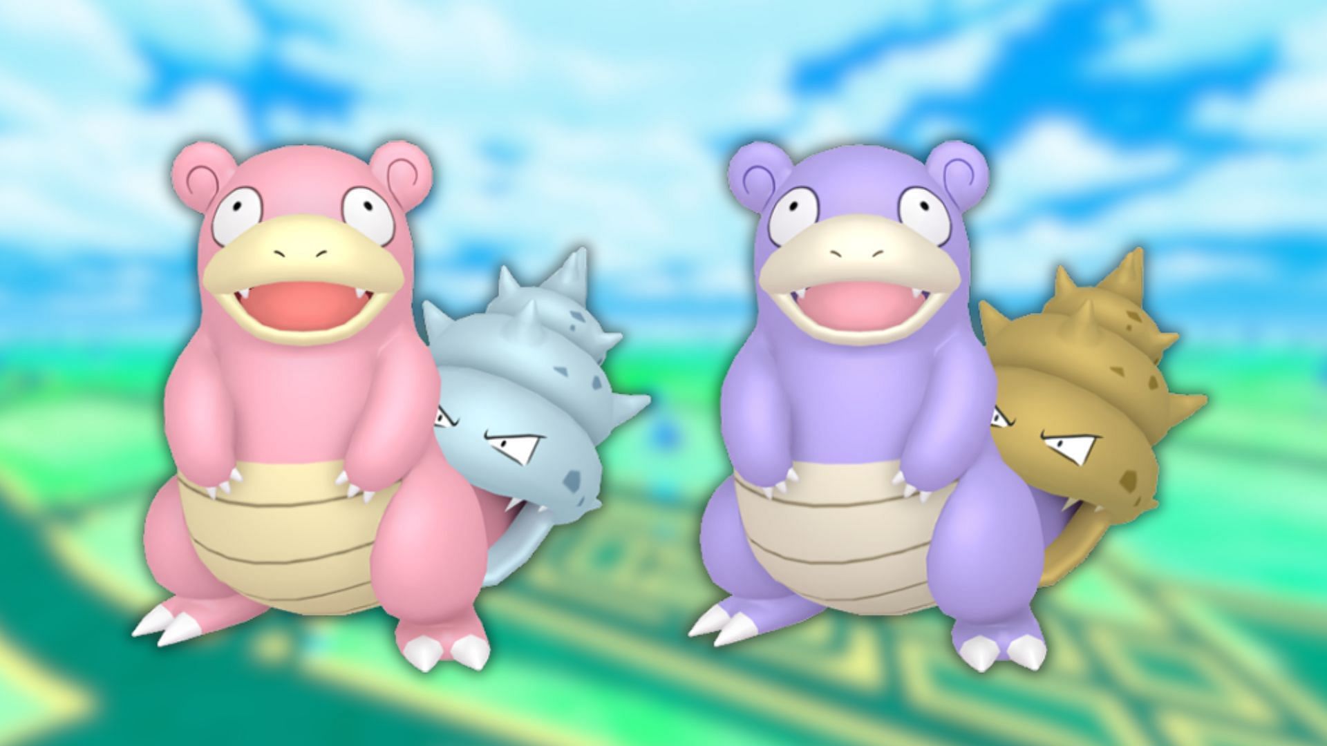 Slowbro and its shiny variant (Image via The Pokemon Company)