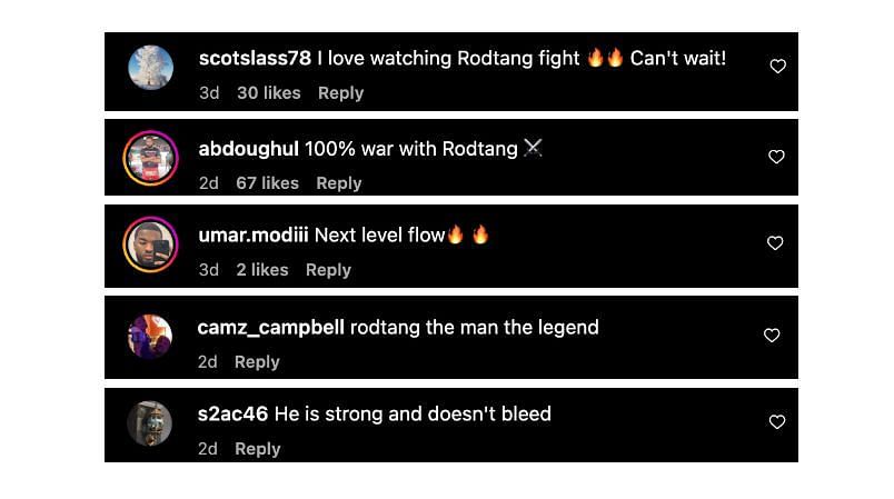 Screenshot of fans&#039; comments. [ONE Championship/Instagram]