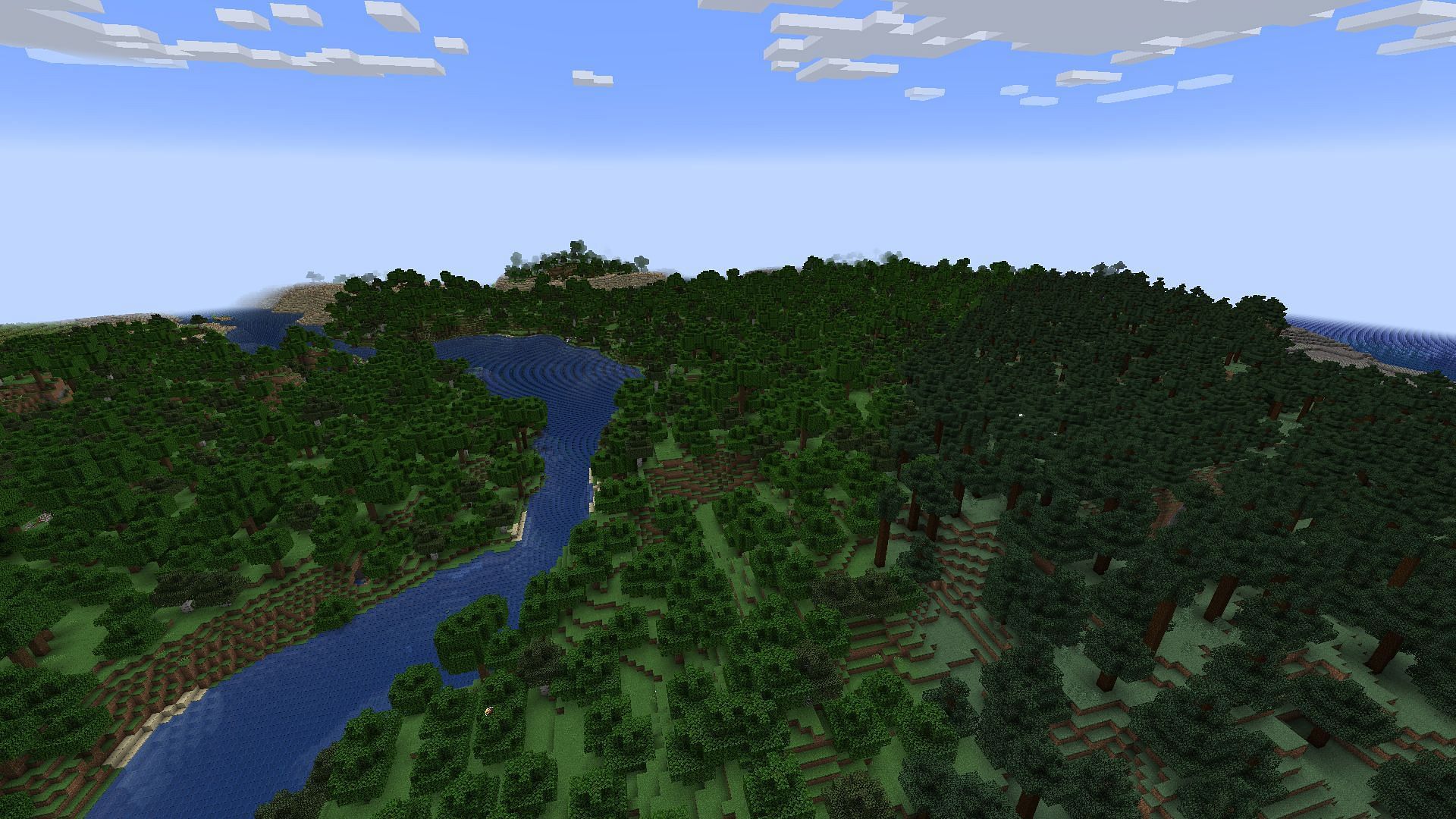 Large biomes in Minecraft feature expansive climate zones (Image via Sportskeeda Gaming/Mojang Studios)