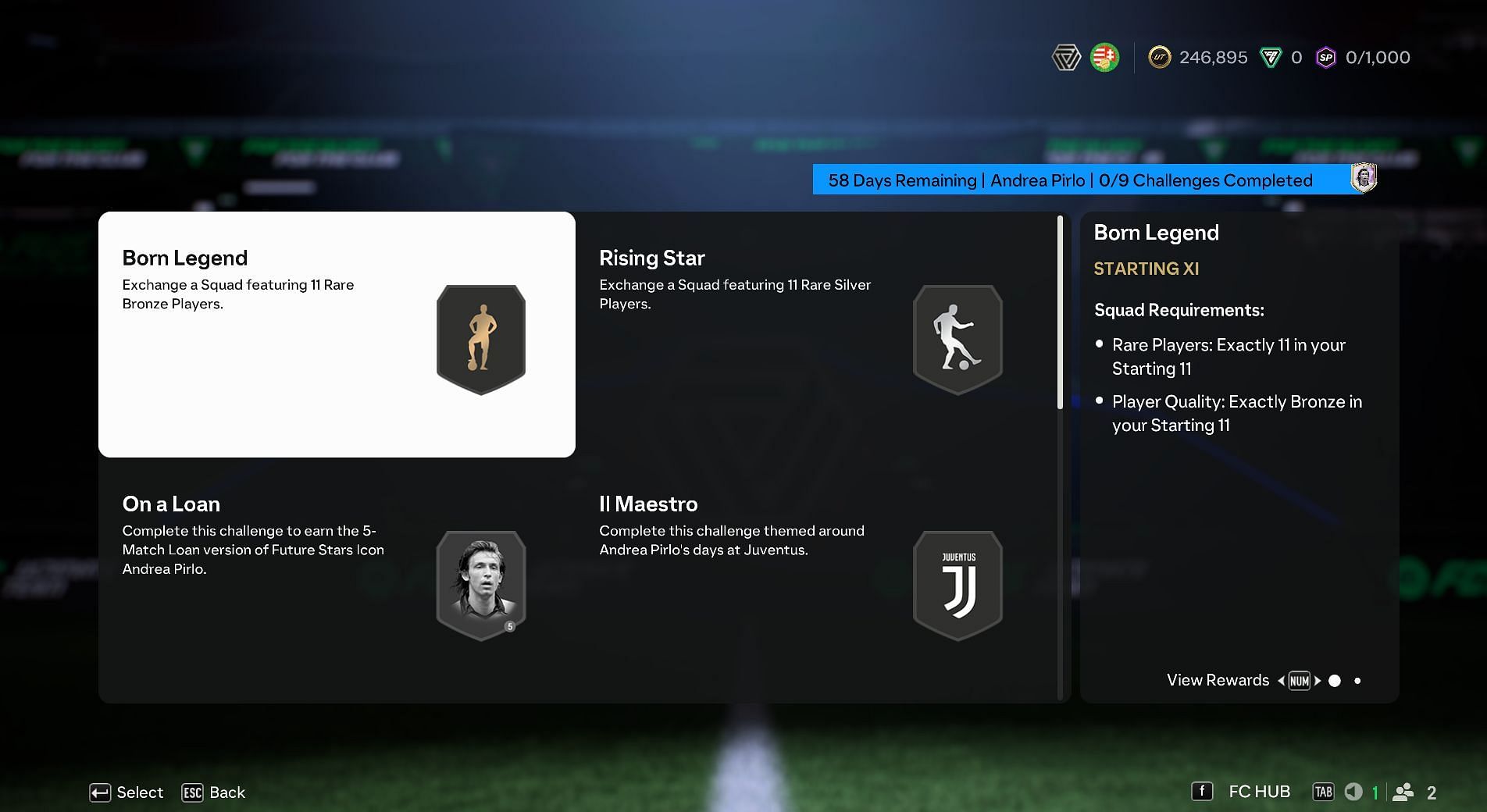 Andrea Pirlo Future Stars Icon SBC tasks (Image via Sportskeeda Gaming/EA Sports)