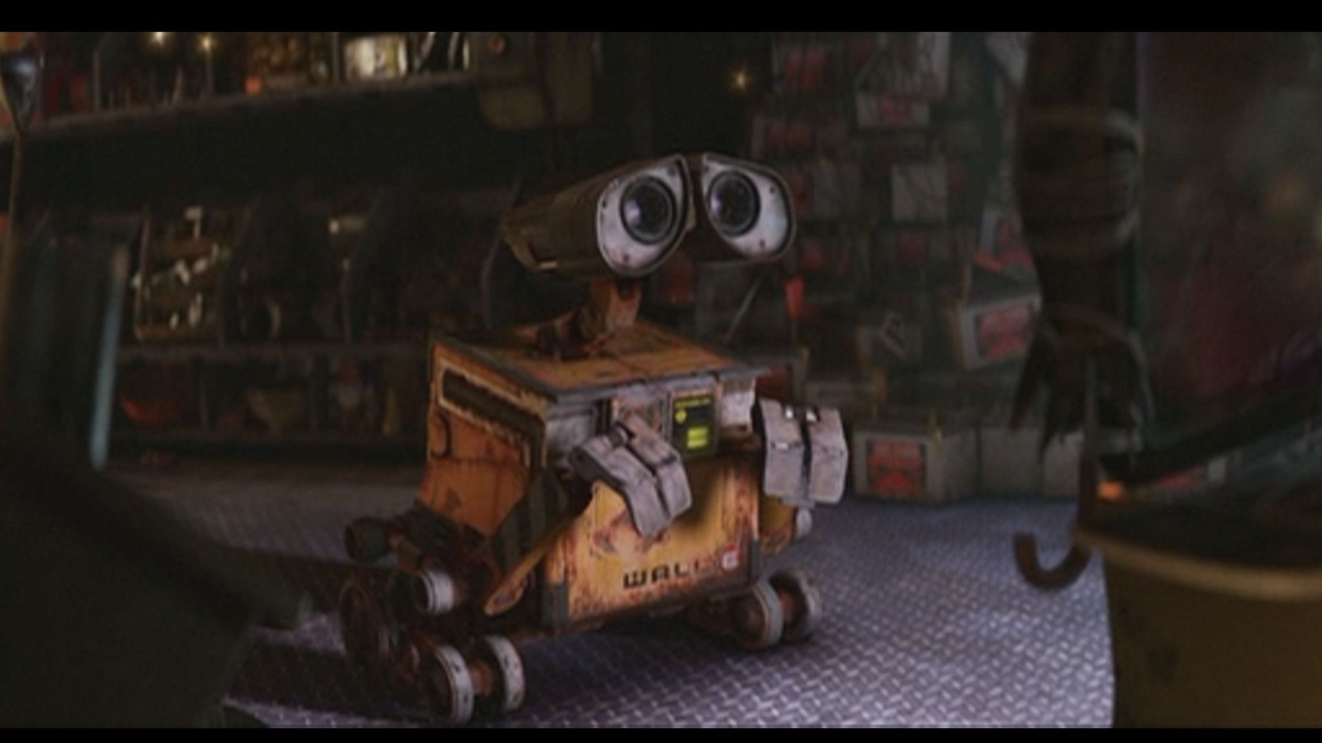 A still from Wall-E, a sci-fi movie about a robot in love. (Image via Apple TV)