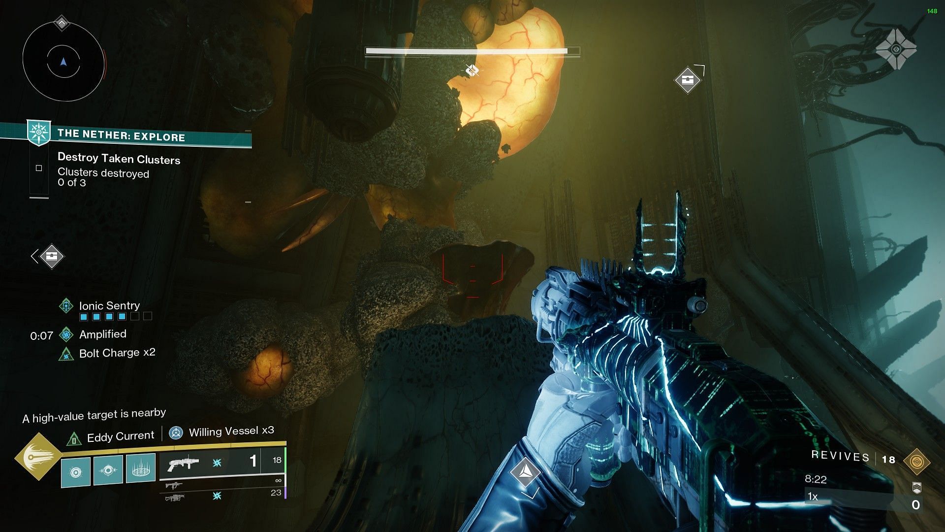 A ledge on the wall behind the Hive plate (Image via Bungie)