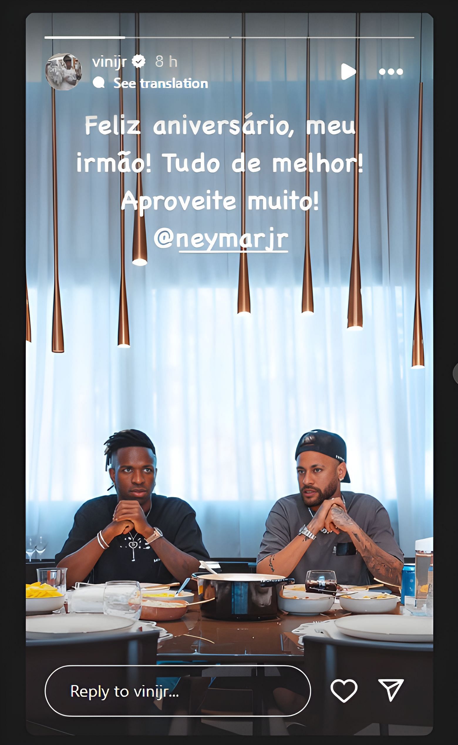 Screenshot of Vinicius Jr.'s birthday post to Neymar (Image: Instagram/@vinijr)