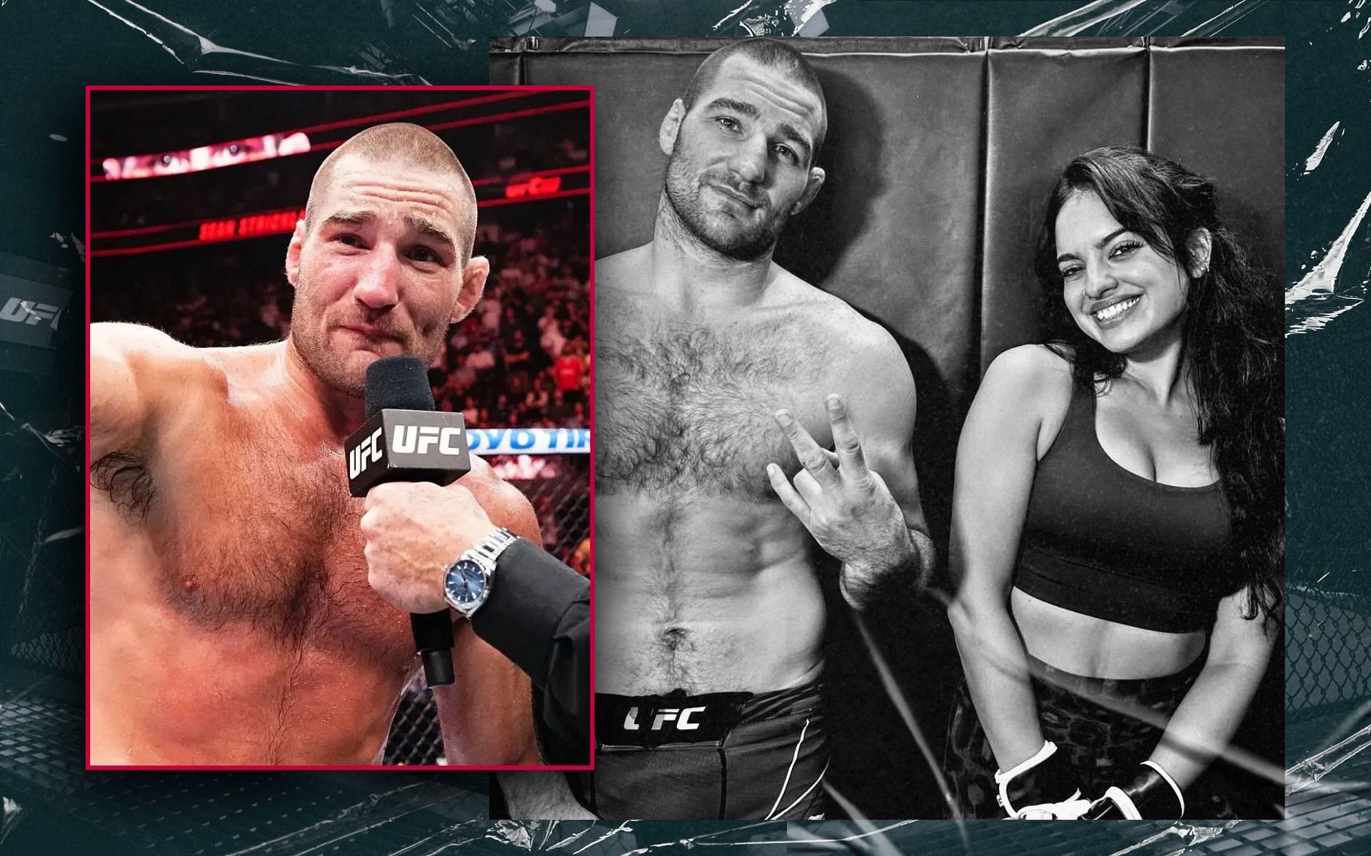 Sean Strickland (inset) shares his thoughts on the dynamics of his relationship with Nina-Marie Daniele.. [Images courtesy: @stricklandmma via Instagram; Getty Images]