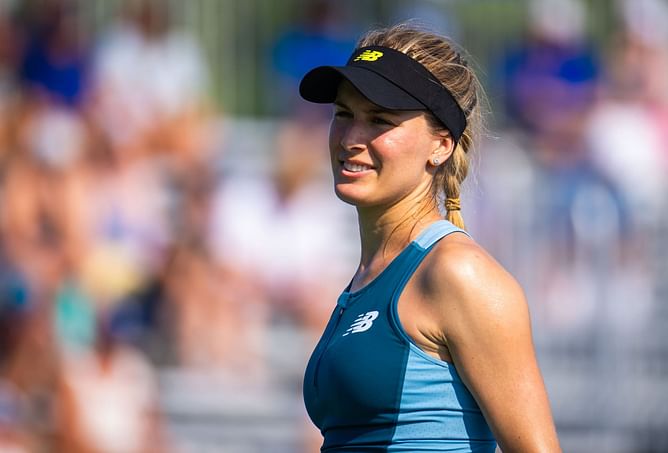 Eugenie Bouchard makes her return to the tennis court for training at Columbia University