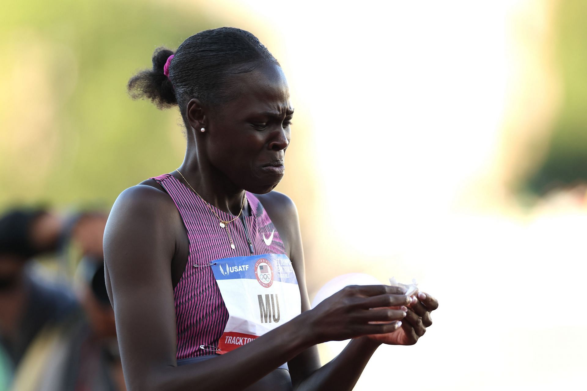 Athing Mu at the 2024 U.S. Olympic Team Trials - Source: Getty