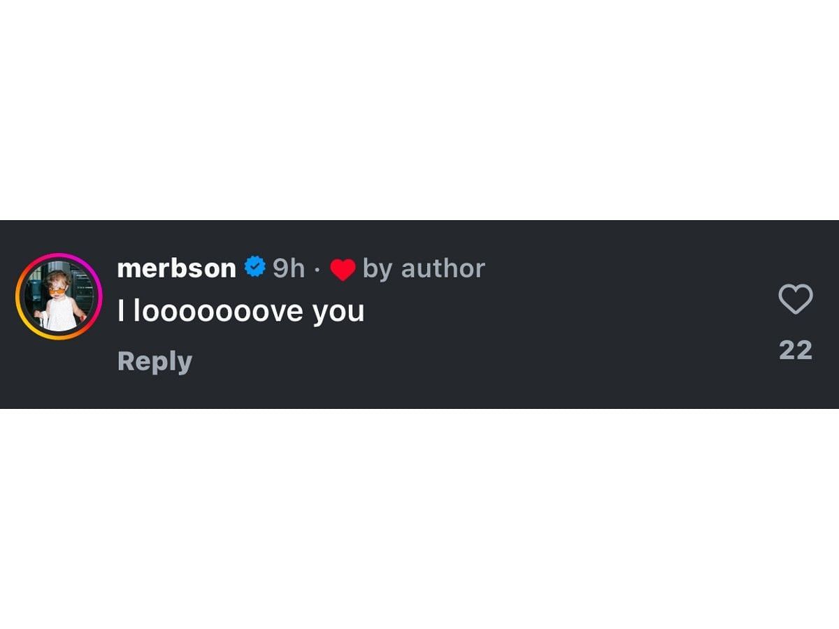 Merritt Beason&#039;s comment on Instagram (@oliviiaabab/IG)