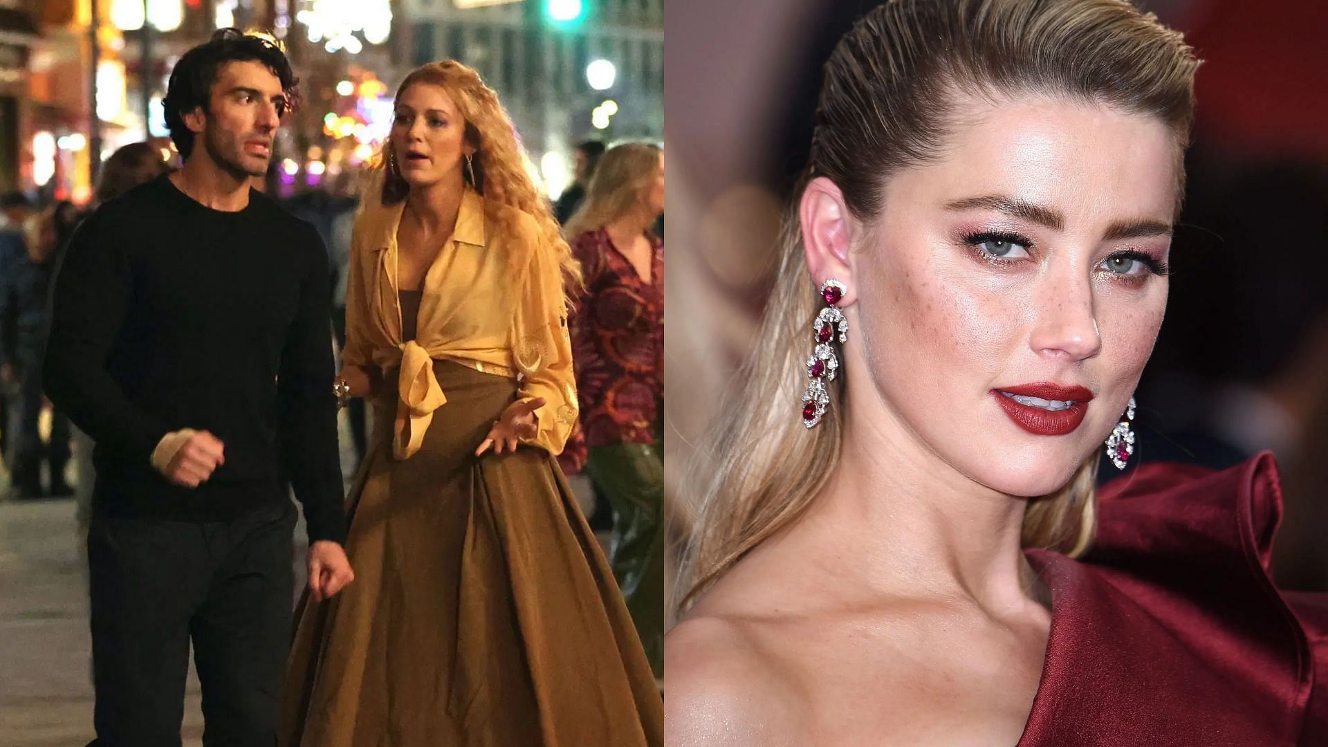 L to R: Blake Lively, Justin Baldoni and Amber Heard (All images sourced from Getty)