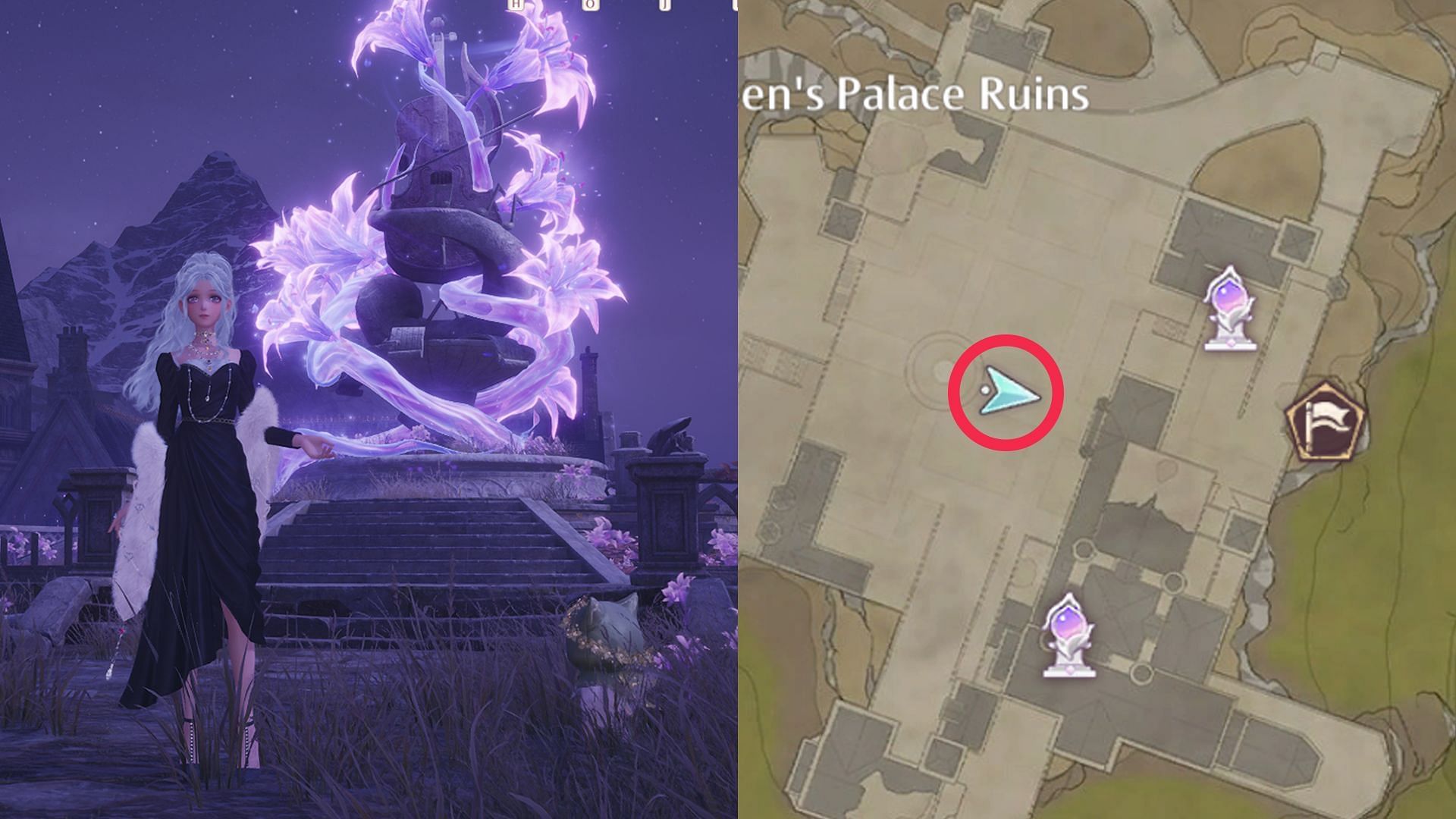 Take a picture of the Illusibloom at the marked location (Image via Sportskeeda Gaming || Infold Games)