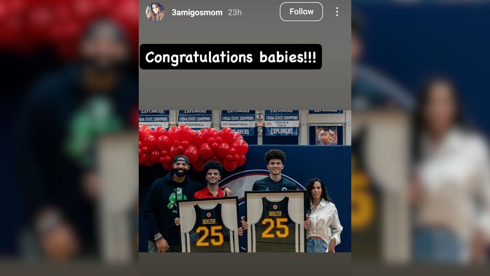 Carlos Boozer&#039;s ex-wife CeCe Boozer shares 2-word reaction to sons Cayden and Cameron&#039;s McDonald&#039;s All-American jersey presentation (Image via Instagram/@3amigosmom)