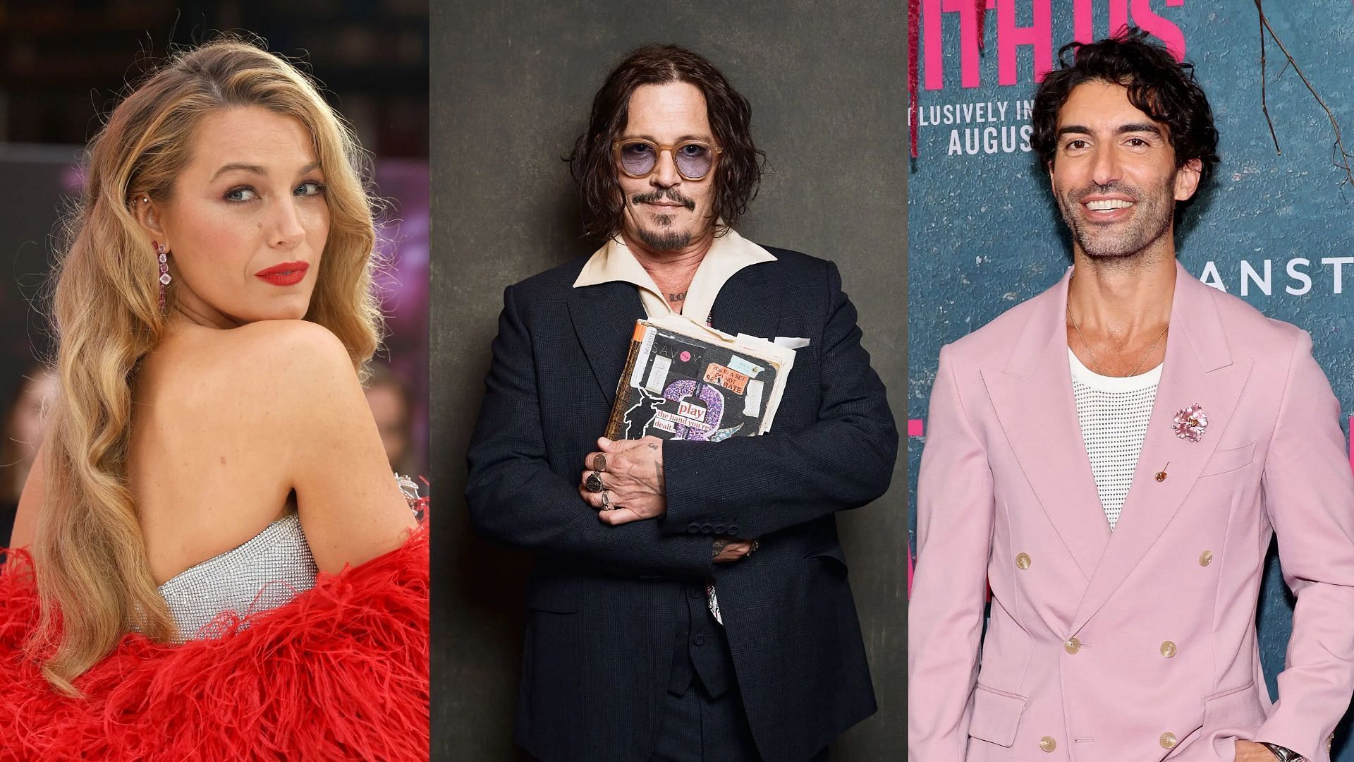 L to R: Blake Lively, Johnny Depp and Justin Baldoni (All images sourced from Getty)