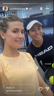 Screengrab of Eugenie Bouchard's Instagram story (@geniebouchard)