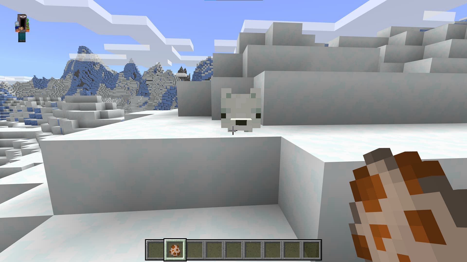 Snow fox in Bedrock (Image via Mojang Studios)