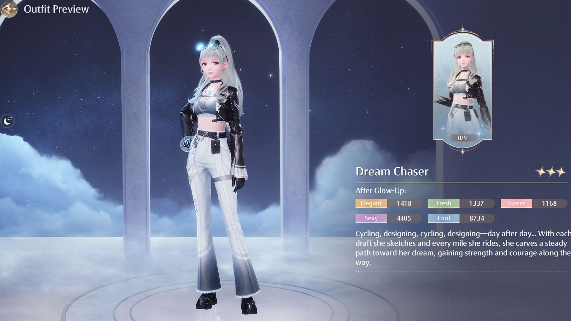 The 3-Star outfit Dream Chaser can be obtained for free after collecting 1100 Dream&#039;s Turn (Image via Sportskeeda Gaming || Infold Games)