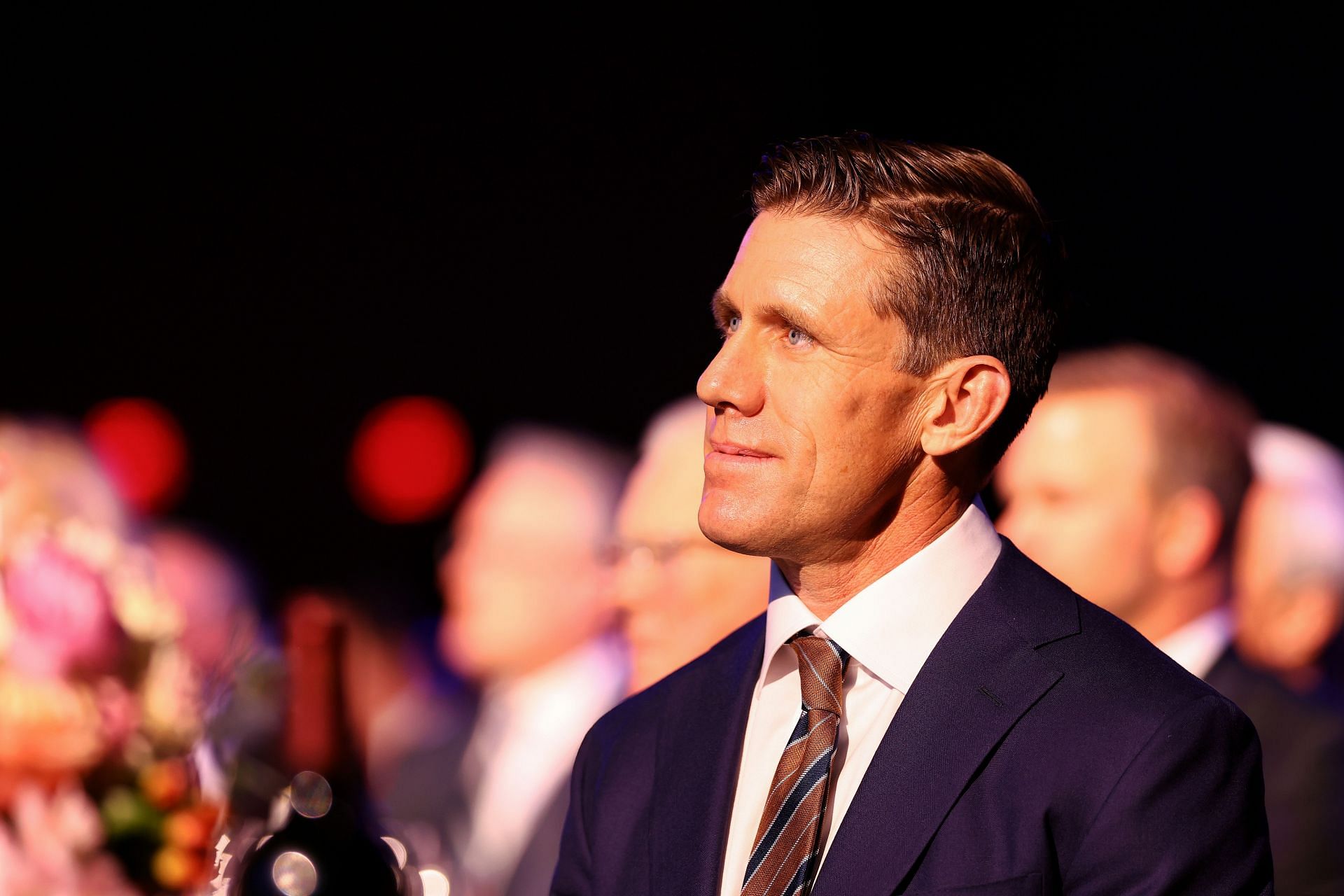 CHARLOTTE, NORTH CAROLINA - FEBRUARY 07: 2025 Hall of Fame inductee, Carl Edwards looks on during the 2025 NASCAR Hall of Fame Induction Ceremony at Charlotte Convention Center on February 07, 2025 in Charlotte, North Carolina.  (Photo by David Jensen/Getty Images) - Source: Getty