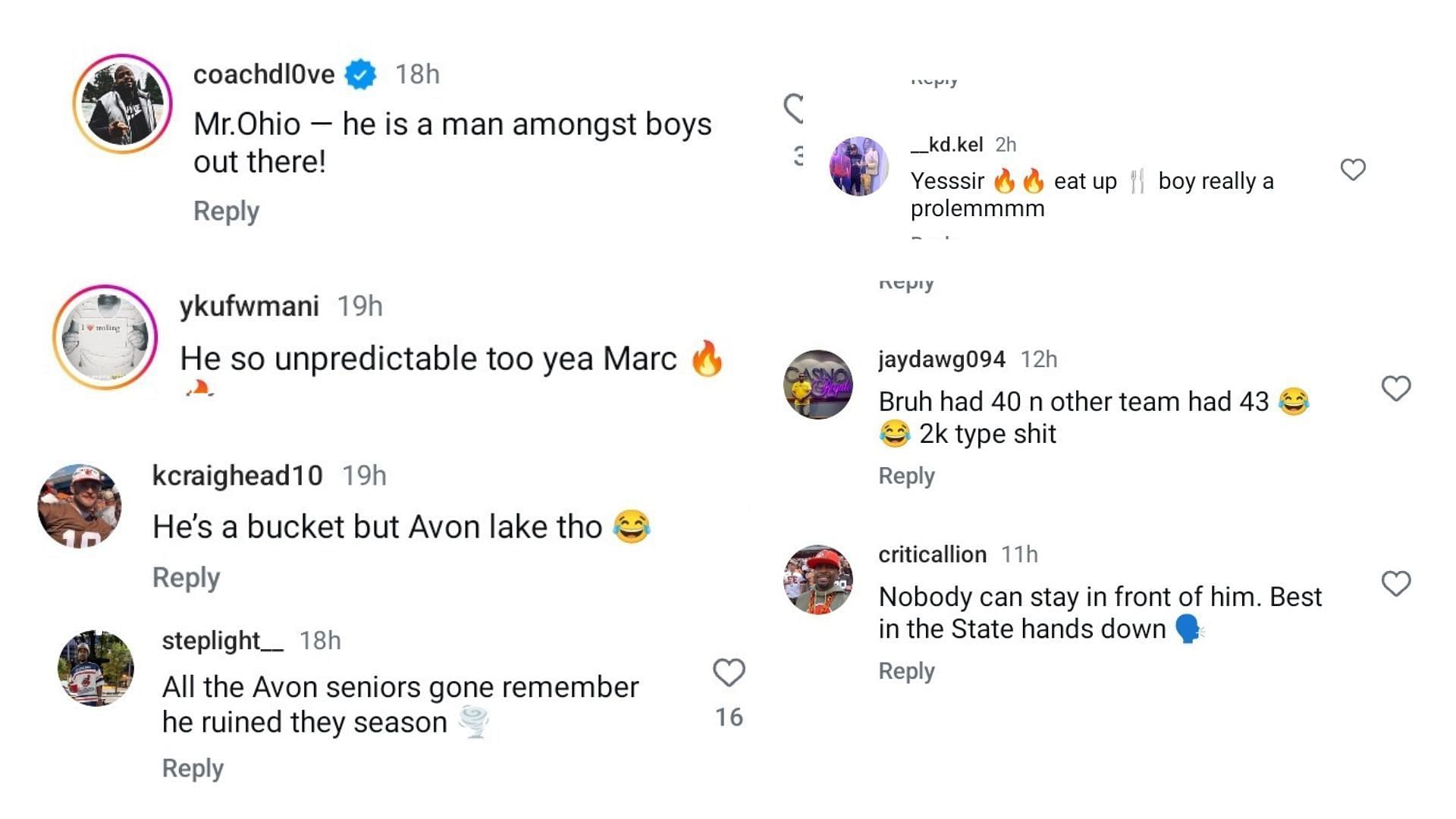 &ldquo;A man amongst boys out there&rdquo;: Hoops fans impressed by Marcus Johnson as Ohio State commit goes off for 40 points vs. Avon Lake. (Image via Instagram @Slam_hs)