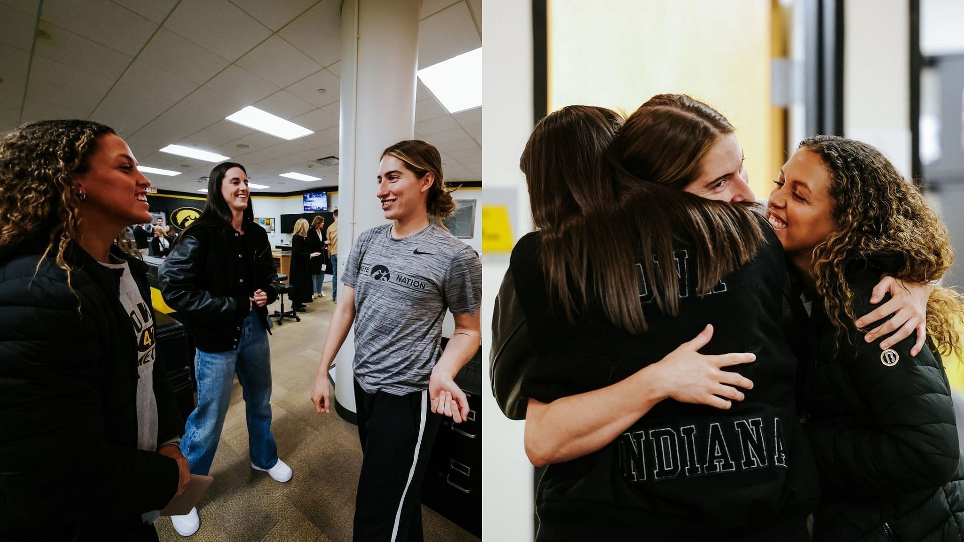 Gabbie Marshall, Caitlin Clark and Kate Martin