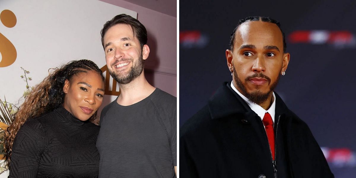 Serena Williams and Alexis Ohanian (left), Lewis Hamilton (right), Sources: Getty