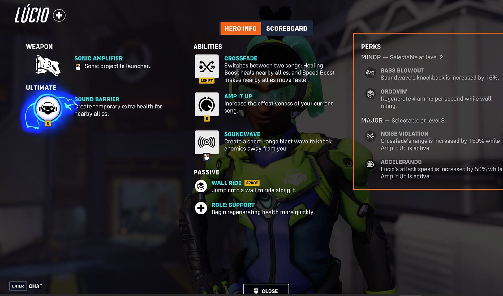 Lucio perks in Overwatch 2 (Image via Blizzard Entertainment)