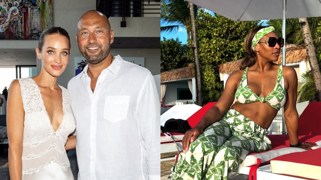 Derek Jeter and wife Hannah (L), Serena Williams (R) (Images from - Instagram.com/@hannahbjeter, Instagram.com/@serenawilliams)