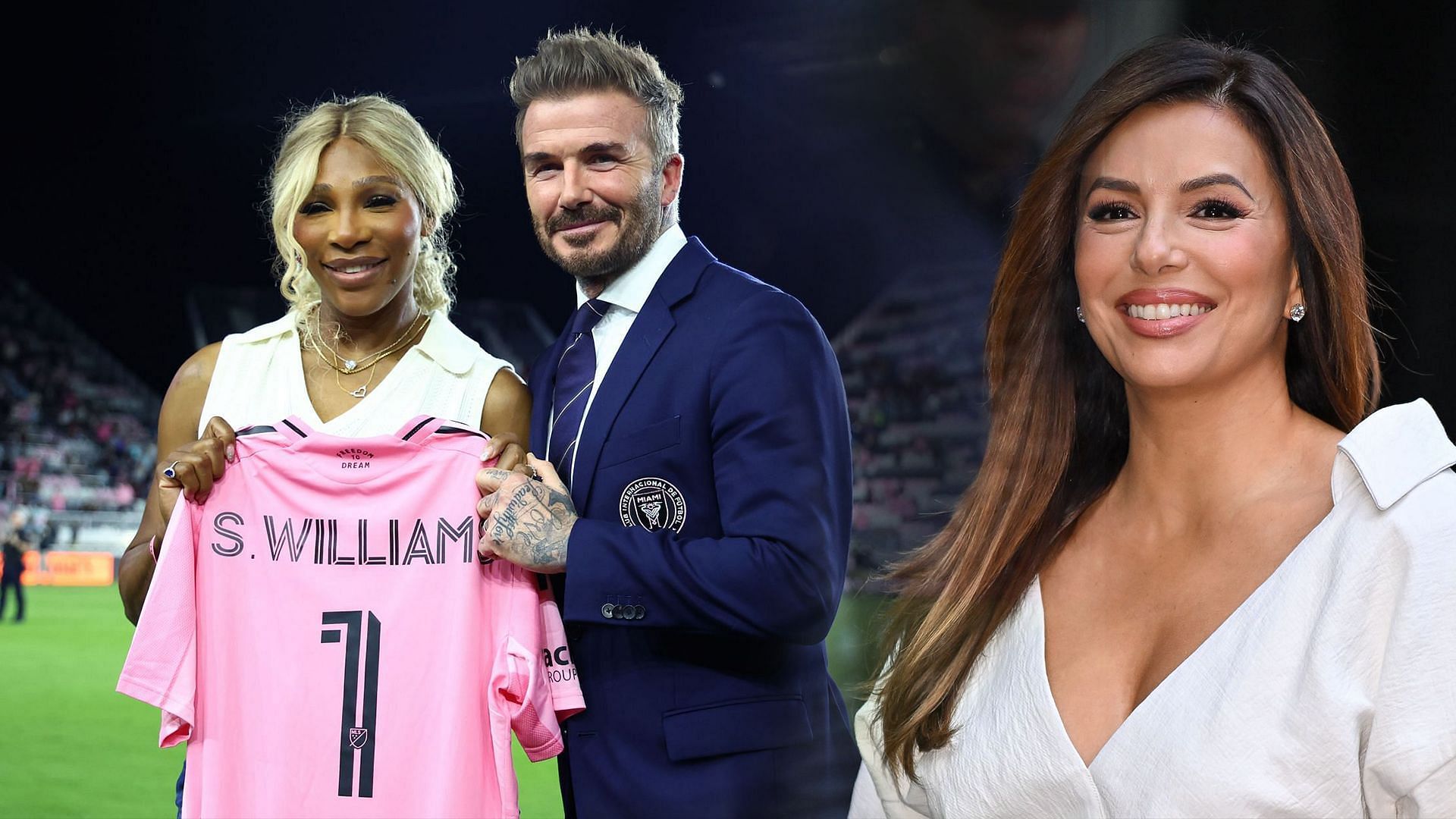 Serena Williams & daughter Olympia have adorable interaction with David Beckham during Inter Miami visit; tennis great also runs into Eva Longoria 