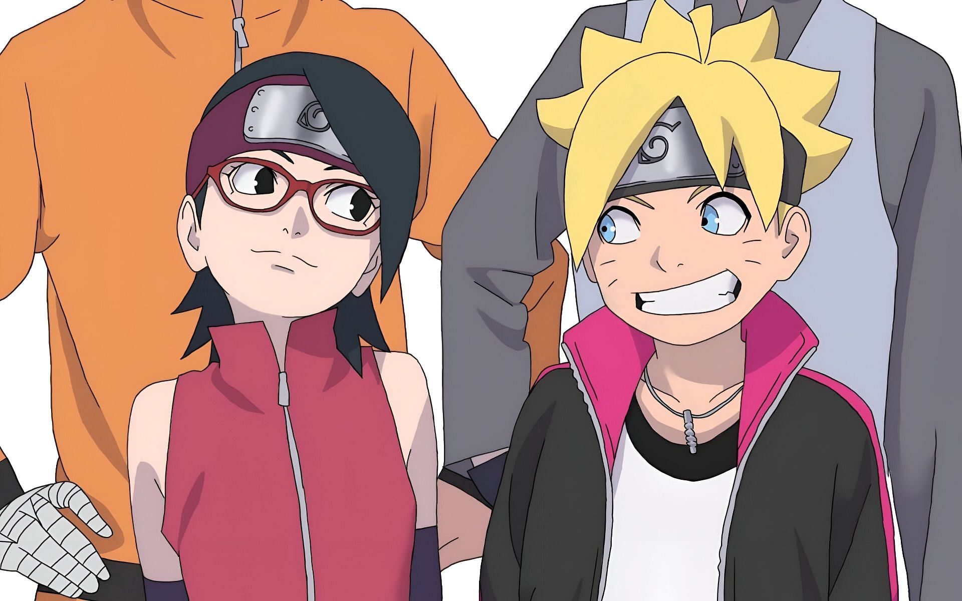 Sarada and the protagonist seen in the anime (Image via Studio Pierrot)