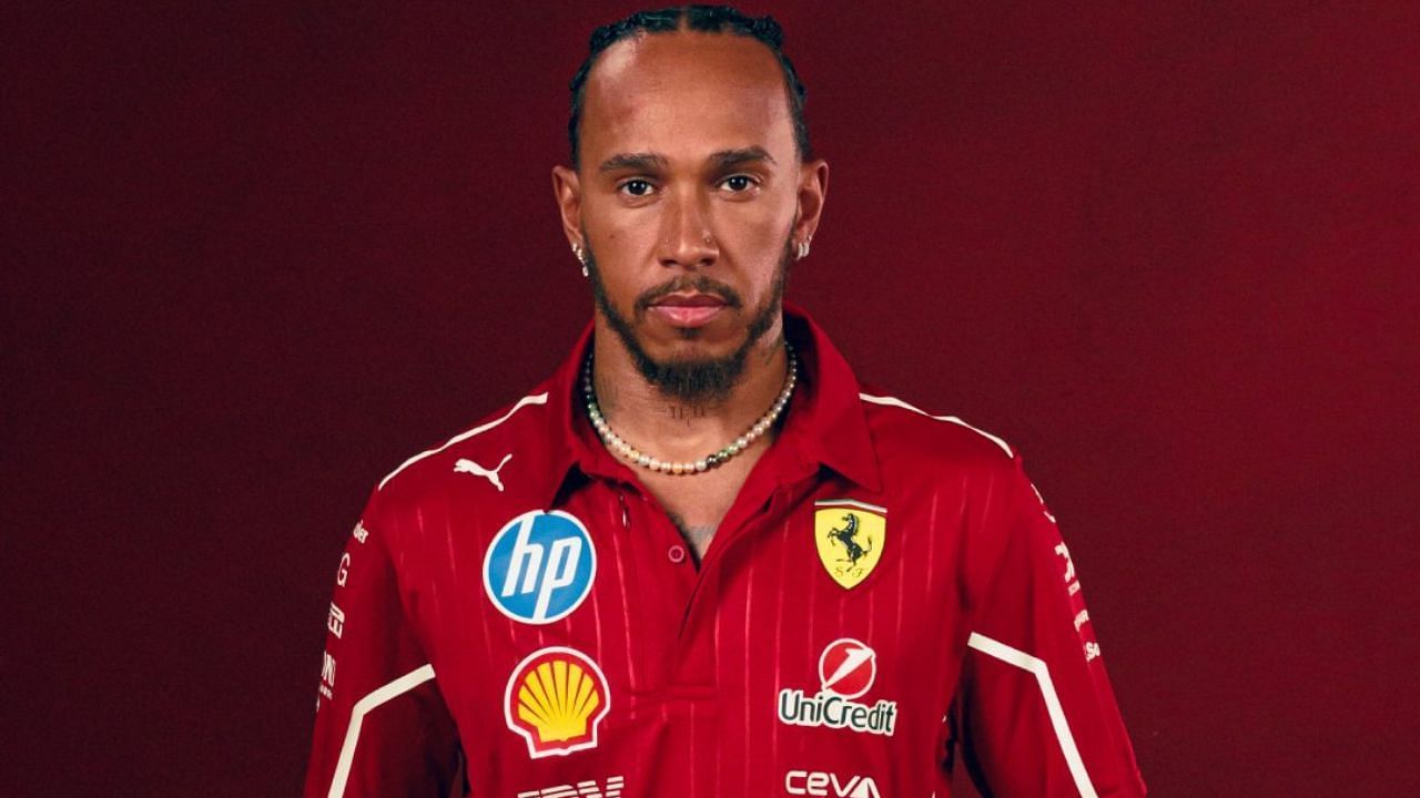 Lewis Hamilton in Ferrari photoshoot [Image Source: @ScuderiaFerrari/X]