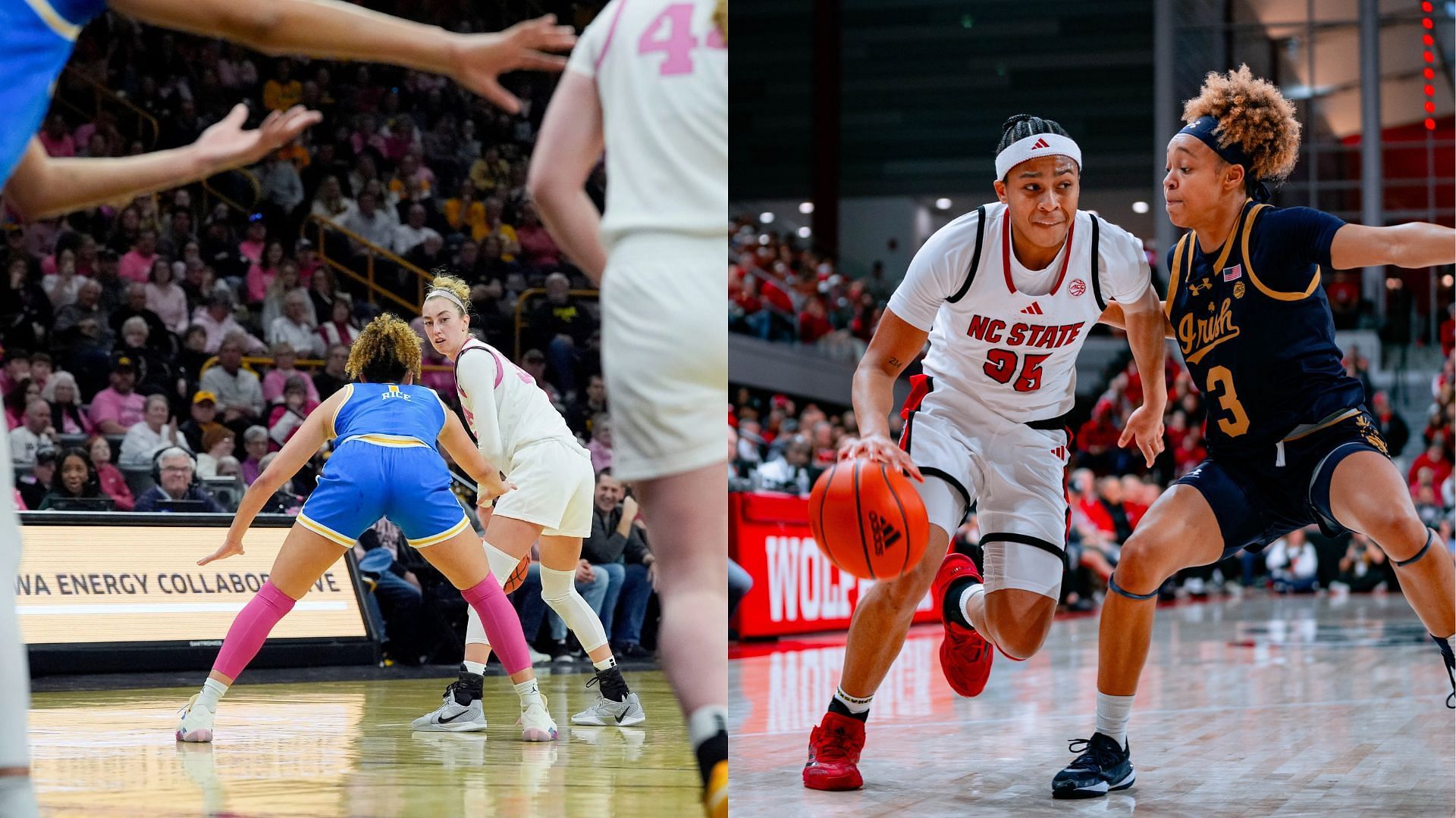 Iowa vs. UCLA and NC State vs. Notre Dame. - Source: Imagn, @PackWomensBball on X