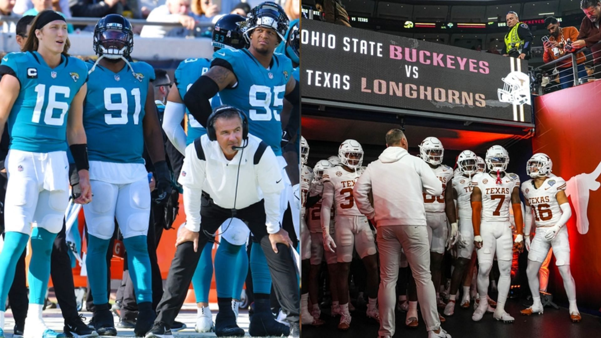 Coach Urban Meyer and the Texas Longhorns team