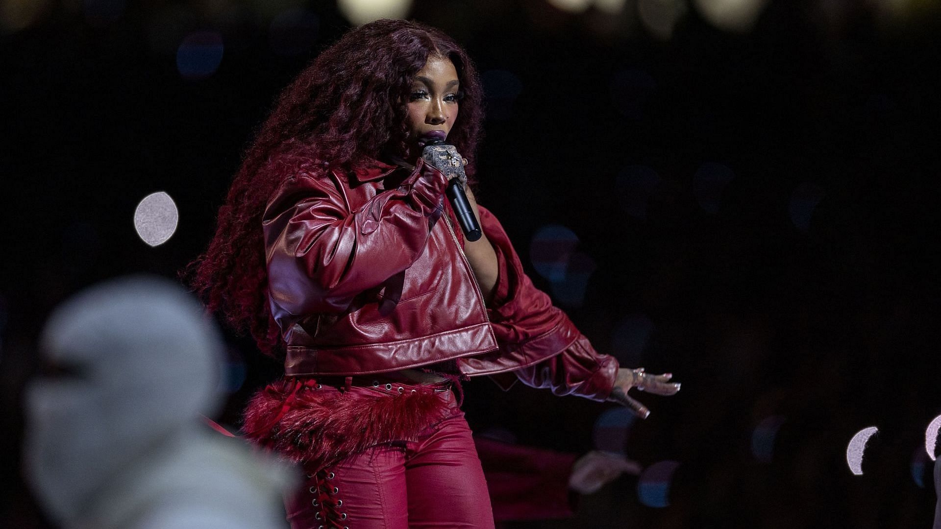 SZA performs during the Apple Music Super Bowl LIX Halftime Show at Caesars Superdome on February 09, 2025, in New Orleans, Louisiana. (Image via Getty/Michael Owens)