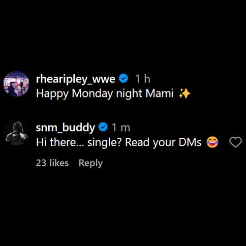 Buddy Matthews' comment [Photo credits: Rhea Ripley's Instagram post]