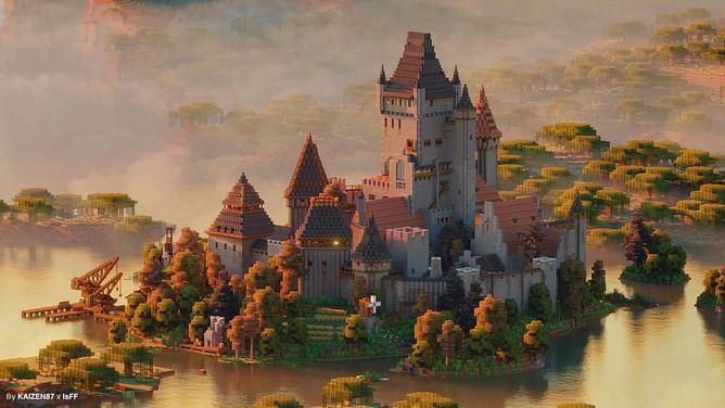 Minecraft player builds beautiful castle in 60 hours