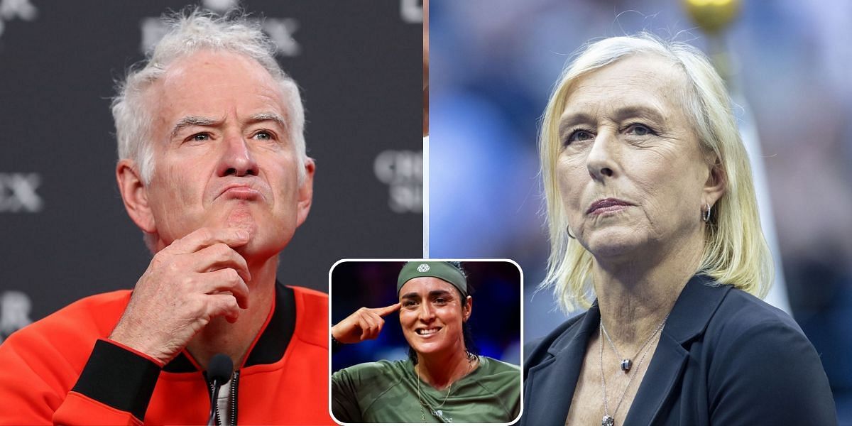 John McEnroe (L), Martina Navratilova (R) and Ons Jabeur (Centre) - Source: Getty