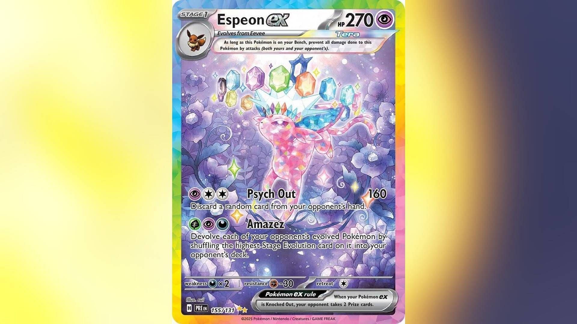 Espeon&#039;s ex card in this expansion features Stellar Tera Typing (Image via The Pokemon Company)