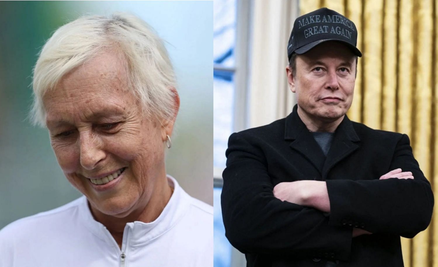 Martina Navratilova and Elon Musk (Source: Getty)