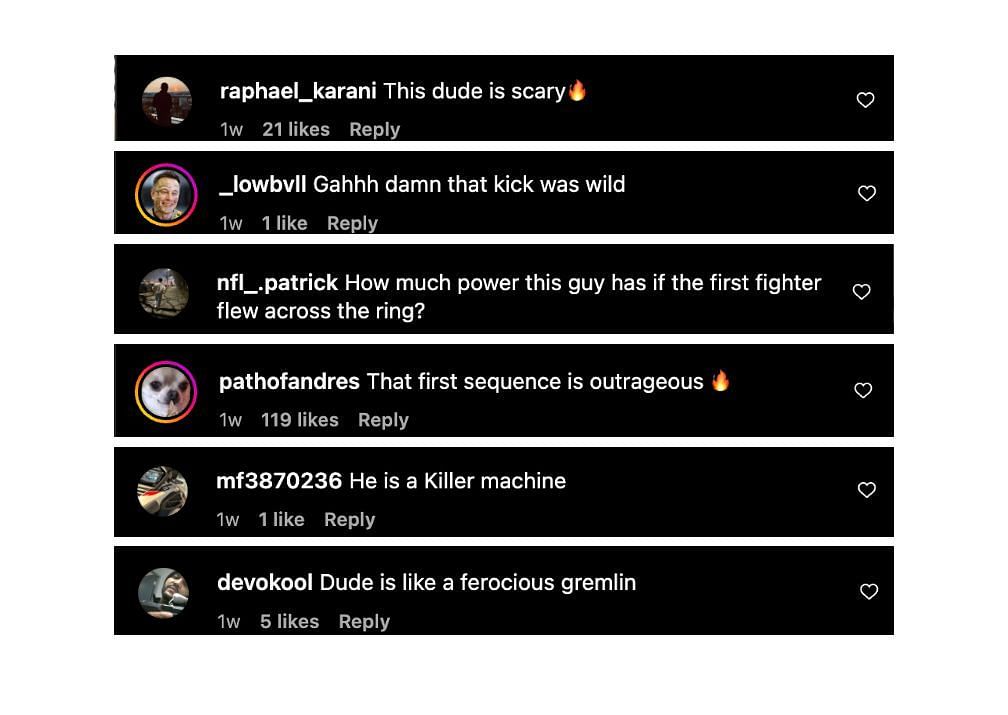 Screenshot of fans&#039; comments. [ONE Championship/Instagram]