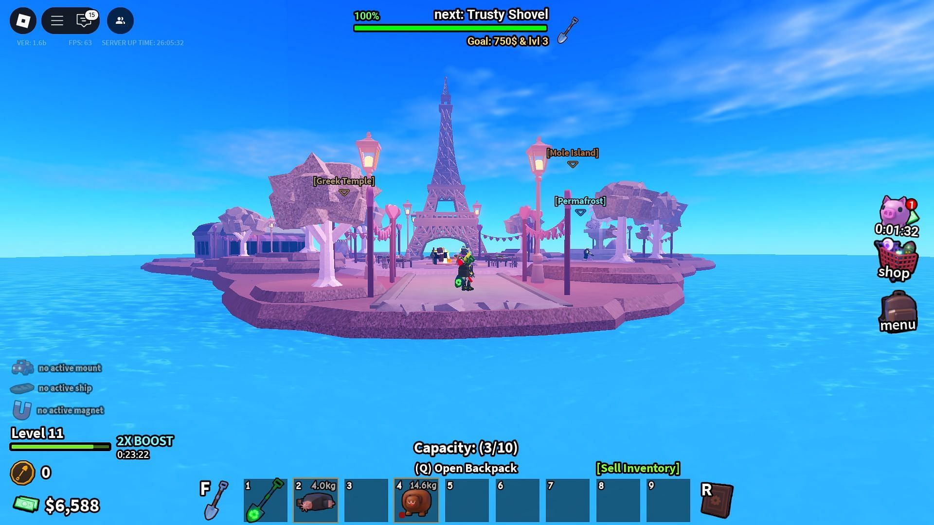 The Valentine&#039;s Island (Image via Roblox)