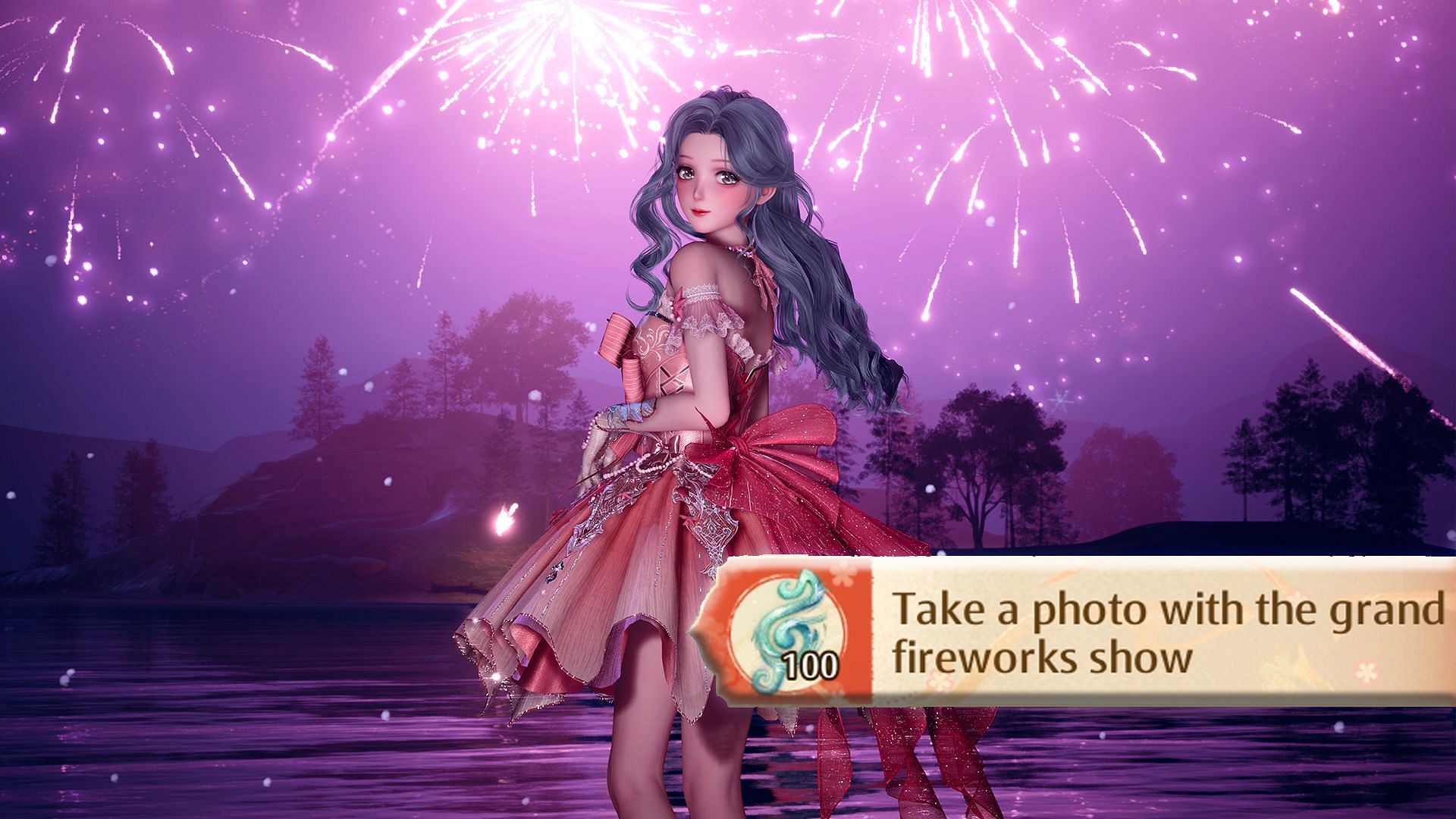 Guide on taking a picture with the grand fireworks show in the background (Image via Infold Games)