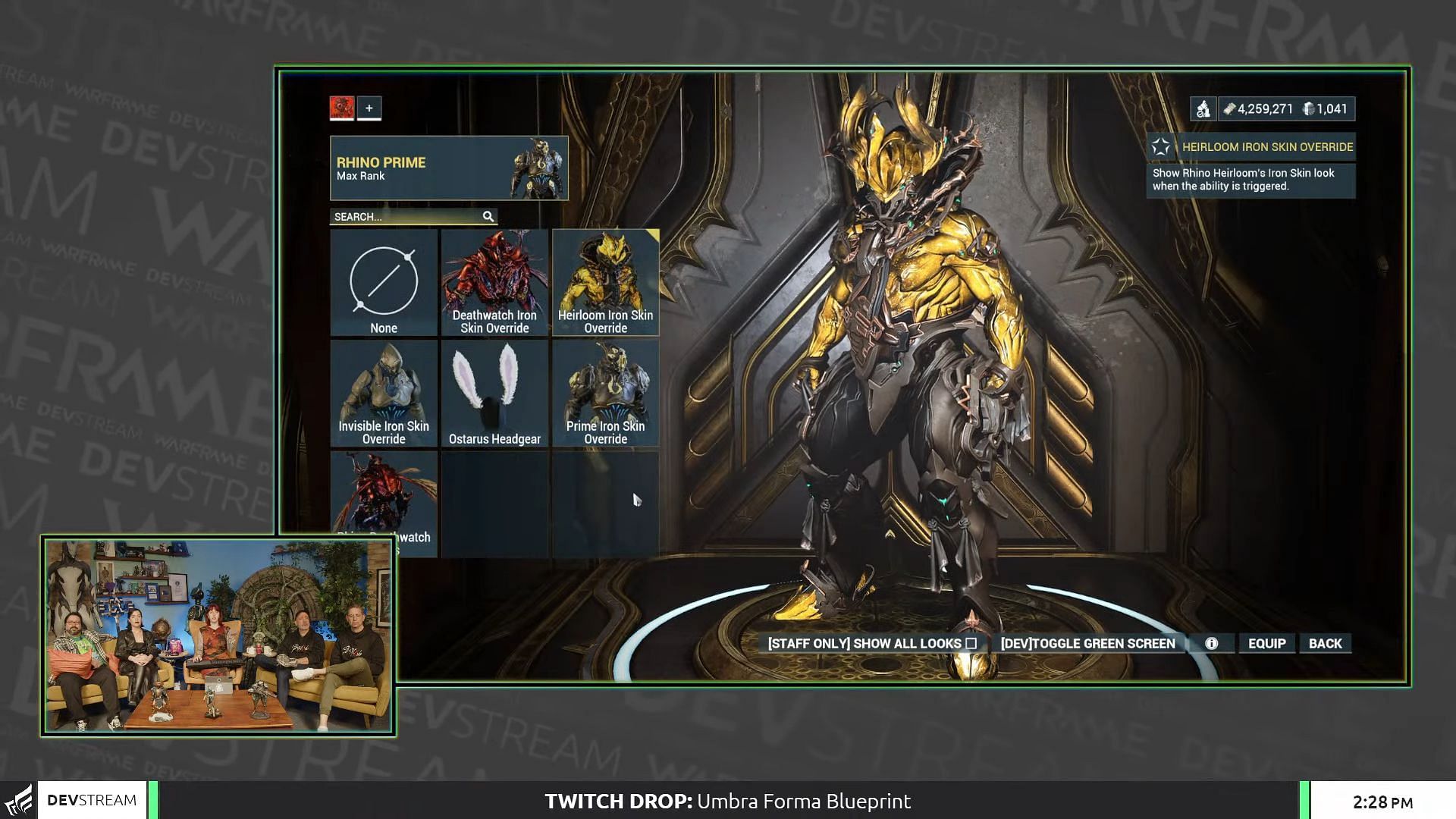 Iron Skin can be selected separately now (Image via Digital Extremes)