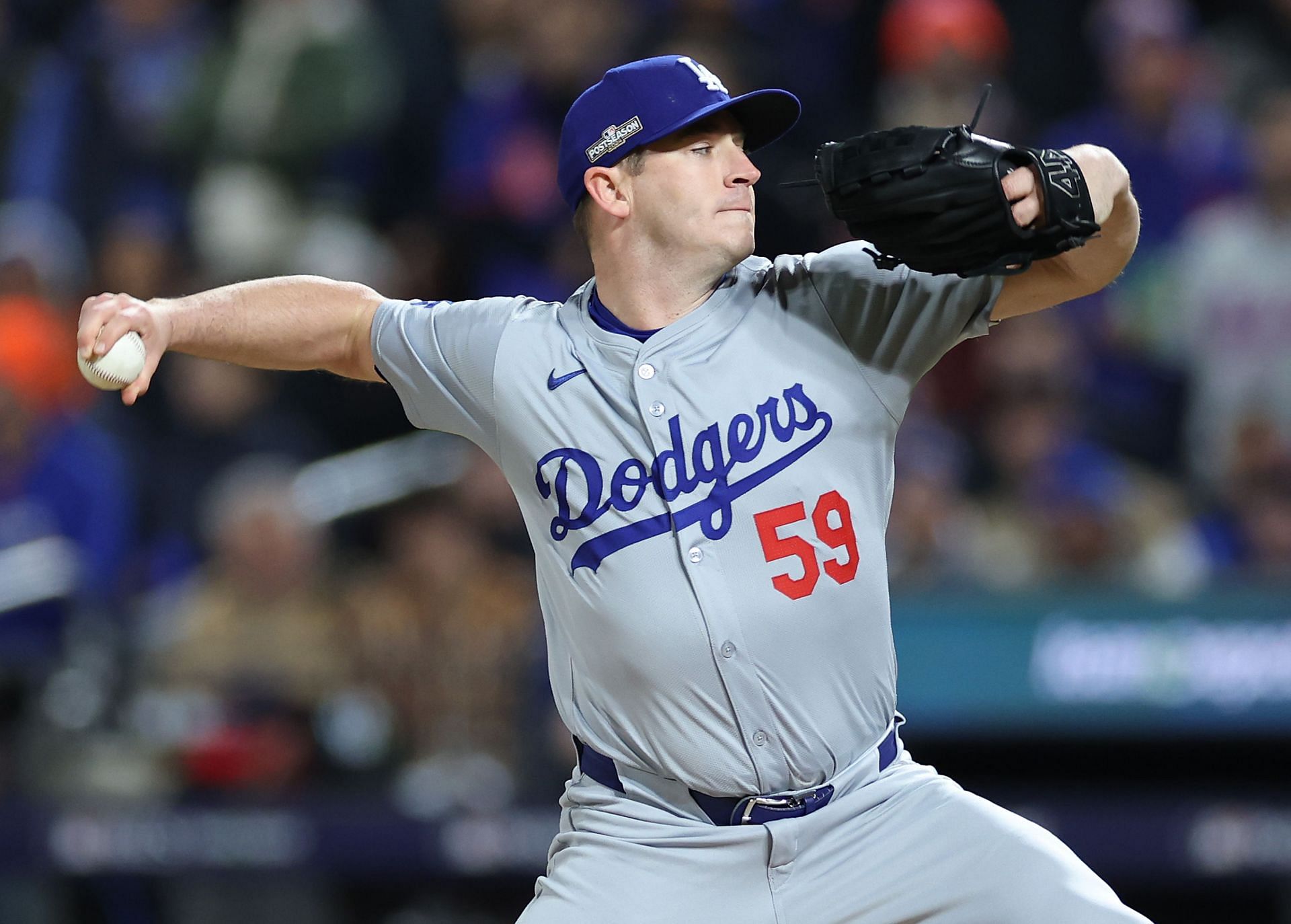 Evan Phillips in action for the Los Angeles Dodgers against the New York Mets in Game 4 of the NLCS (Source: Getty)