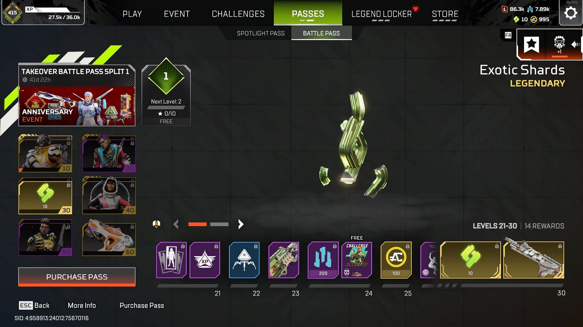 Apex Legends Season 24 Split 1 Battle Pass Levels 21-30 (Image via Sportskeeda Gaming/EA)